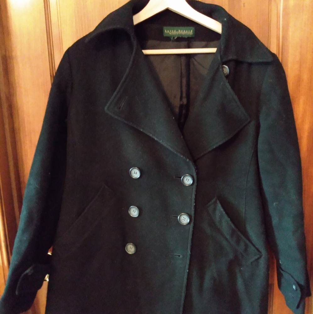 Harve Benard wool coat blazer black women's
